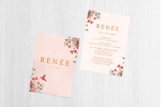 Vogel met roze bloemen Vogel met roze bloemen